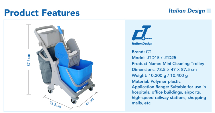 CT Mini Kentucky Mopping Trolley - Cleanic Cleaning Equipment